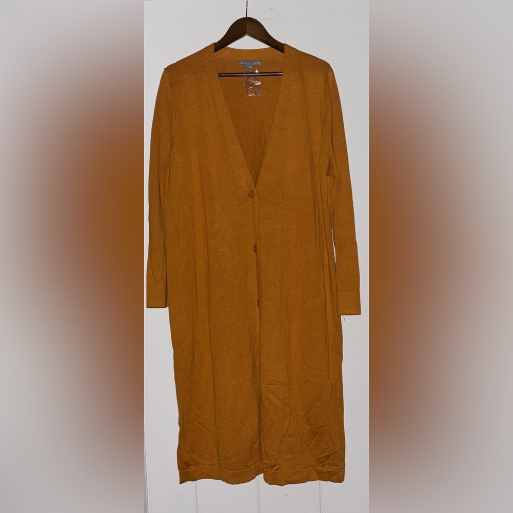 Jessica London 14/16 Rust Longline Button Down Cardigan Sweater Duster NWOT